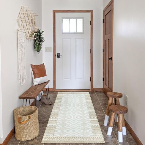 Seavish Boho عداء السجاد للمدخل 2x6 رمادي فاتح المطبخ عداء السجاد غير زلق قابل للغسل طويل الحمام السجاد عداء لينة رقيقة البوهيمي السجاد عداء السجاد الداخلي في الهواء الطلق لشرفة المدخل in Kuwait