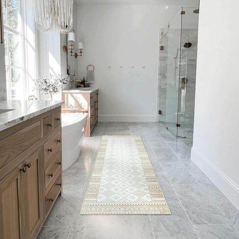 Seavish Boho عداء السجاد للمدخل 2x6 رمادي فاتح المطبخ عداء السجاد غير زلق قابل للغسل طويل الحمام السجاد عداء لينة رقيقة البوهيمي السجاد عداء السجاد الداخلي في الهواء الطلق لشرفة المدخل in Kuwait