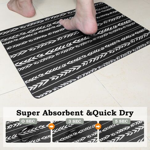 سجادة عداء الحمام تومويش 20 × 59 بوهو، غير قابلة للانزلاق سريعة الجفاف وفائقة الامتصاص ورقيقة للغاية عداء السجاد لغرفة النوم والممر والحمام والمطبخ وحوض المعيشة والهواء الطلق in Kuwait