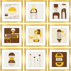 LaVie Home 12x12 Gallery Wall Frame Set Gold, 9 Packs 12x12 frame with Mat for 8x8 Photos, Simple Designed Classic Square Picture Frame for Wall Mount, Gold frames Perfect for Wall Decor in Kuwait