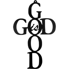 God is Good صليب أسود معدني جداري فني معلق، ديكور ديني لطيف هدية لتزيين جدار المنزل في مكتب العائلة (خشب، 8.67 × 13.77 بوصة) in Kuwait
