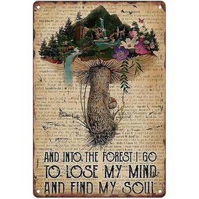 Metal Tin Sign Vintage Mushroom Decor Chic for Kitchen, Farm, Home, Living Room, Garden, Bedroom, Office, Hotel, Cafe and Pub Wall Decor 12x8 Inches in Saudi Arabia