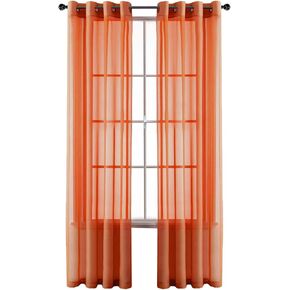 GoodGram 2 Pack Ultra Luxurious High Woven Elegant Sheer Grommet Curtain Panels - Assorted Sizes & Colors (Antique, 63 in. Long) in Saudi Arabia