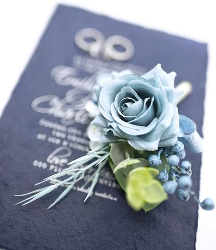 Blush & Marsala Corsage and Boutonniere Set, Prom Artificial Flower Wrist Corsage Bracelets, Homecoming Corsage Wristlet, Boutonniere for Men Wedding Flowers Accessories Prom Suit Decorations in Kuwait