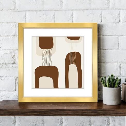 LaVie Home 12x12 Gallery Wall Frame Set Gold, 9 Packs 12x12 frame with Mat for 8x8 Photos, Simple Designed Classic Square Picture Frame for Wall Mount, Gold frames Perfect for Wall Decor in Kuwait