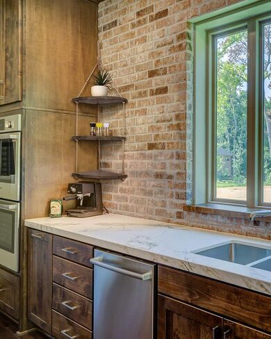 تايم يارد رف حائط زاوية معلق، ارفف عائمة من حبل الجوت من خشب الجوت البني، رف منظم تخزين ريفي لديكور المنزل الريفي لغرفة المعيشة وغرفة النوم والحمام والمطبخ in Kuwait