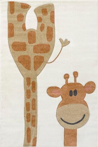 سجادة منطقة الأطفال nuLOOM Anabell Giraffe مقاس 10.16 سم × 15.24 سم، بيج in Saudi Arabia