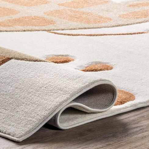 سجادة منطقة الأطفال nuLOOM Anabell Giraffe مقاس 10.16 سم × 15.24 سم، بيج in Saudi Arabia