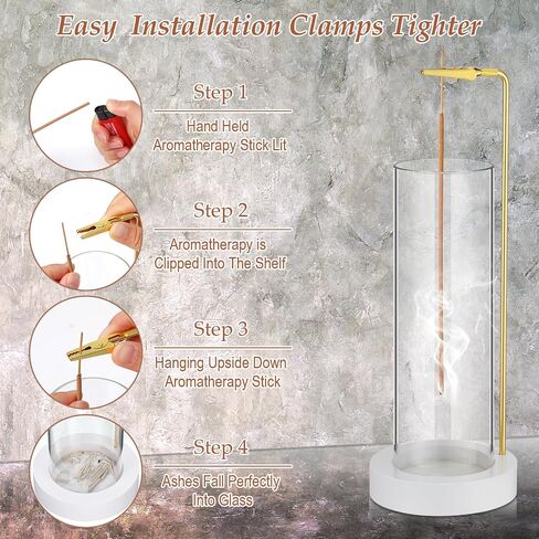Didaey 2 Pieces Incense Holder for Sticks Wooden Incense Burner with Glass Ash Catcher Stick Holder for Home Yoga Meditation Gift Incense Sticks Holder Decor(White,Stylish) in Saudi Arabia