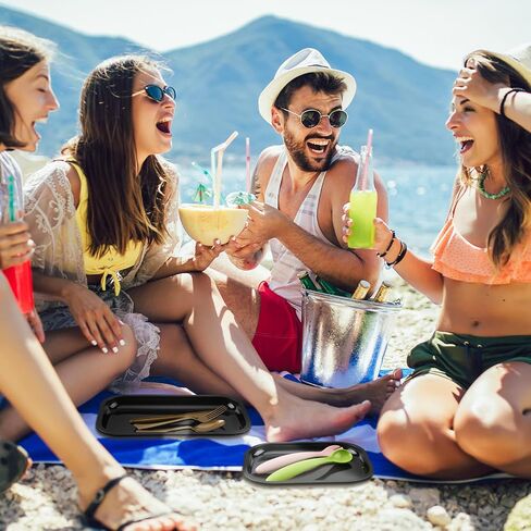 صينية معدنية مكونة من قطعتين مع غطاء مغناطيسي ناعم، صينية معدنية سوداء مع غطاء مقاوم للانسكاب، صينية سوداء مع غطاء مغناطيسي ناعم من مادة PVC للتخزين المنزلي، مقاسان in Saudi Arabia