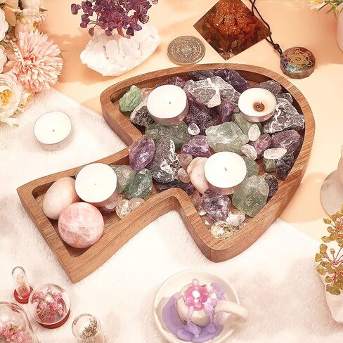 Moon Crystal Tray for Stones Wooden Tarot Card Stand Detachable Moon Crystal Storage Organizer with Triple Moon Phases Symbol for Tarot Display Reading Witch Altar Jewelry Home Decor in Kuwait