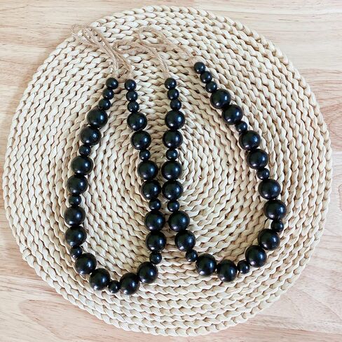 Set of 2 Curtain Tie Backs, Natural Wood Drape Tiebacks, Window Treatment, Farmhouse Garland, Boho decor Accessories (Jute Twine Natural Style) in Saudi Arabia