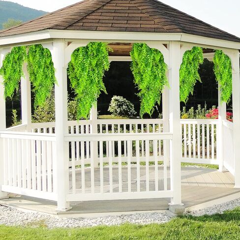 4 Pack Artificial Hanging Plants Fake Hanging Ferns Boston, Plastic Ivy Vines UV Resistant Faux Greenery Wall Plants for Outdoor Indoor Porch Yard Patio Office Garden Home Decor in Saudi Arabia