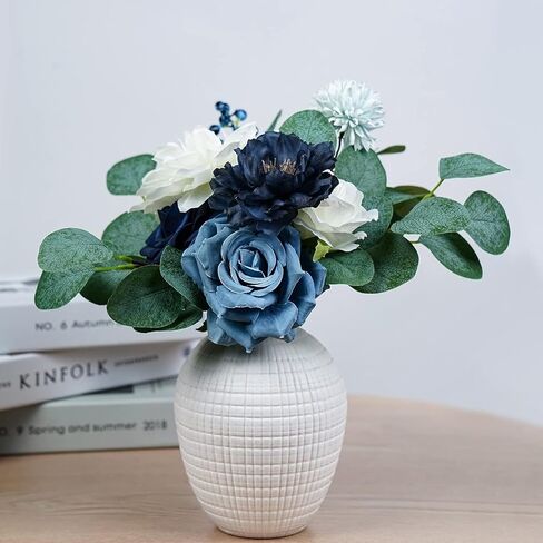 STYLUXEYRAYS 20Pcs Artificial Eucalyptus Leaves Stems Bulk Dried Fake Silver Dollar Real Eucalyptus Branches Plant in Gray Green for DIY Vase Wedding Bouquets Centerpieces Greenery Floral Arrangement in Kuwait