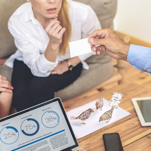 Handmade Bird Statue Rustic Table Decor Trio, Rattan Bird Figurine Farmhouse Shelf Decor, Handing Metal Bird Sculptures for Home Decoration, Christmas Ornament & Memo Clip in Kuwait