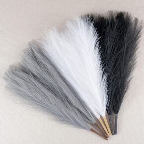 EVODIS Pampas Grass Decor، رقيق فو Pampas Grass 5 الجذعية 18 "/ 45 سم عشب أبهى ترتيب الزهور الصغيرة وحشو مزهرية لبوهو ديكور المنزل الزفاف (الأزرق الداكن) in Kuwait