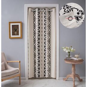 Closet Curtains for Bedroom Closet Door,Rough Linen Curtain for Doorways Privacy, Accordion Doors Room Divider Curtains,1 Panel 47x79 inch (NOT Include Rome Bar, Telescopic Rod) Black Flower in Saudi Arabia