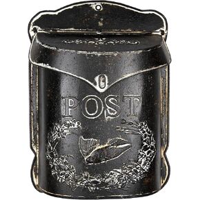 Creative Co-Op Aqua Embossed Tin Post Box with Distressed Finish in Kuwait