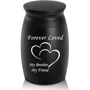 Personalized Custom Engraving Text Small Cremation Urns, Handcrafted Beautiful Keepsake Urn for Funeral, Peaceful Decorative Urns for Human Ashes, Double Heart Urn to Sharing Memorial Brother in Saudi Arabia