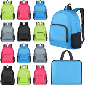 LEIFIDE 15 Pieces Backpack 17 Inch Backpacks 5 Assorted Colors Foldable Lightweight Bookbags Student Outdoor Travel School Book Bag