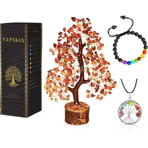 شجرة YATSKIA Chakra - شجرة المال - ديكور كريستال - شجرة الأحجار الكريمة - شجرة الحياة الكريستالية - ديكور روحي - بلورات شقرا - شجرة كريستال للطاقة الإيجابية - هدايا التأمل in Kuwait