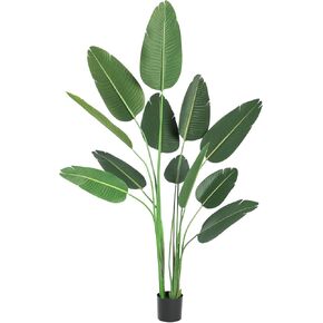 Artificial Bird of Paradise Plant 6FT Artificial Traveler Tree Fake Tropical Fake Greenery Potted Tall Plants Tall Faux Tree for Indoor Outdoor Home Office Decor