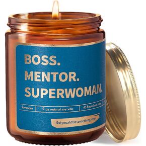 Boss Gifts for Women - Natural Soy Candle - Best Boss Ever Gift for Christmas Birthday or New Job Promotion, Thank You Gift for Mentor Manager or Supervisor | Co Worker Leaving Farewell Retirement