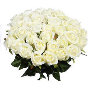 Veryhome Halloween Black Artificial Flowers Silk Black Roses Real Touch Bridal Wedding Bouquet for Home Garden Party Floral Decor 10 Pcs (Black)