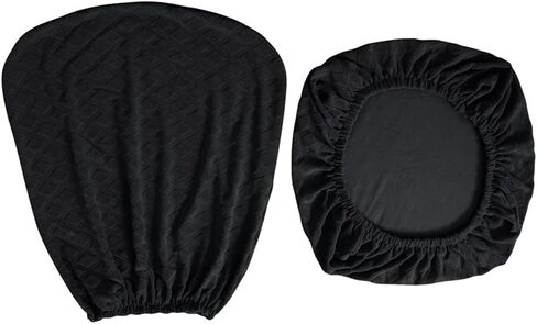 Office Chair Cover Water Resistant- Split Protective & Stretch Jacquard Elastic Universal Slipcover for Desk Task Chair, Computer Rotating Chair, Armless Chair(NO Chair) Black in Kuwait