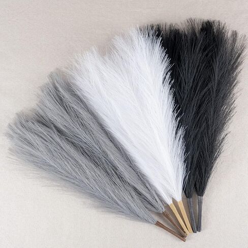 EVODIS Pampas Grass Decor، رقيق فو Pampas Grass 5 الجذعية 18 "/ 45 سم عشب أبهى ترتيب الزهور الصغيرة وحشو مزهرية لبوهو ديكور المنزل الزفاف (الأزرق الداكن) in Kuwait