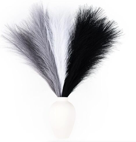 EVODIS Pampas Grass Decor، رقيق فو Pampas Grass 5 الجذعية 18 "/ 45 سم عشب أبهى ترتيب الزهور الصغيرة وحشو مزهرية لبوهو ديكور المنزل الزفاف (الأزرق الداكن) in Kuwait