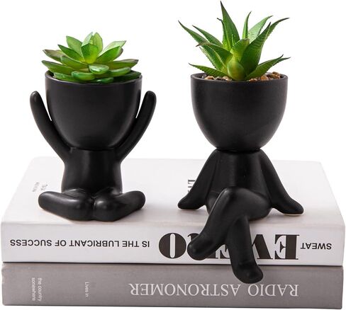 3PCS Cute Artificial Plants Office Decor for Women and Men, Small Fake Plants Decor for Bedroom and Bathroom, Lovely Faux Succulent Desk Decor for Office and Home in Saudi Arabia