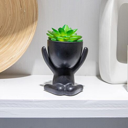 3PCS Cute Artificial Plants Office Decor for Women and Men, Small Fake Plants Decor for Bedroom and Bathroom, Lovely Faux Succulent Desk Decor for Office and Home in Saudi Arabia
