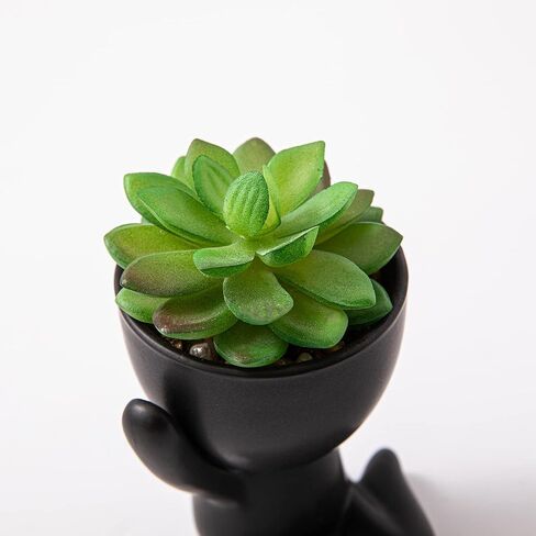3PCS Cute Artificial Plants Office Decor for Women and Men, Small Fake Plants Decor for Bedroom and Bathroom, Lovely Faux Succulent Desk Decor for Office and Home in Saudi Arabia