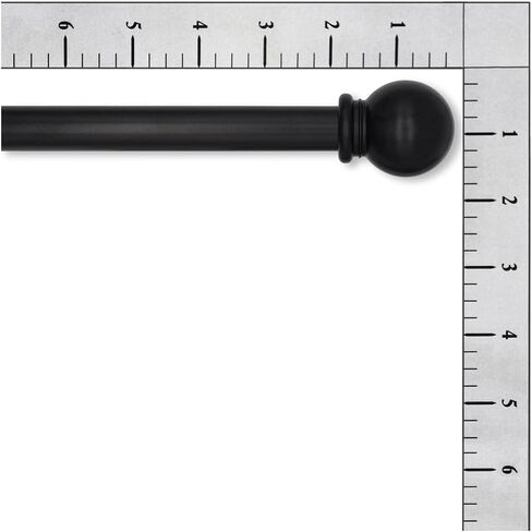 Lumino Ball Single Curtain Rod Set, 5/8" Diameter - Starting at $14.99 - (With Multiple Color Options), Curtain Rod, Drapery Rod, Decorative Rod, Décor, Black, 30-84" Width in Saudi Arabia