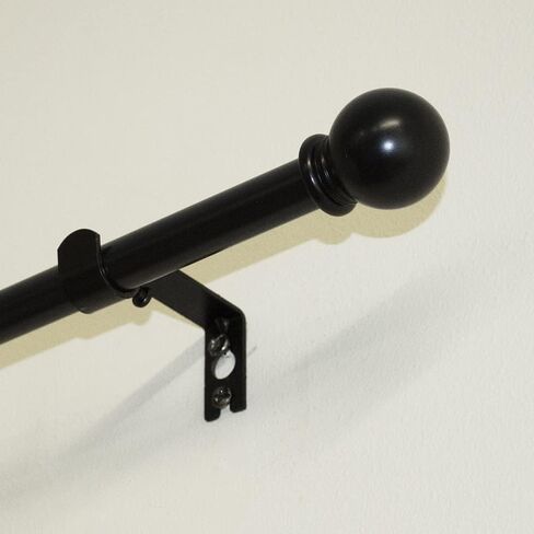 Lumino Ball Single Curtain Rod Set, 5/8" Diameter - Starting at $14.99 - (With Multiple Color Options), Curtain Rod, Drapery Rod, Decorative Rod, Décor, Black, 30-84" Width in Saudi Arabia