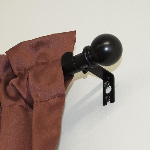 Lumino Ball Single Curtain Rod Set, 5/8" Diameter - Starting at $14.99 - (With Multiple Color Options), Curtain Rod, Drapery Rod, Decorative Rod, Décor, Black, 30-84" Width in Saudi Arabia