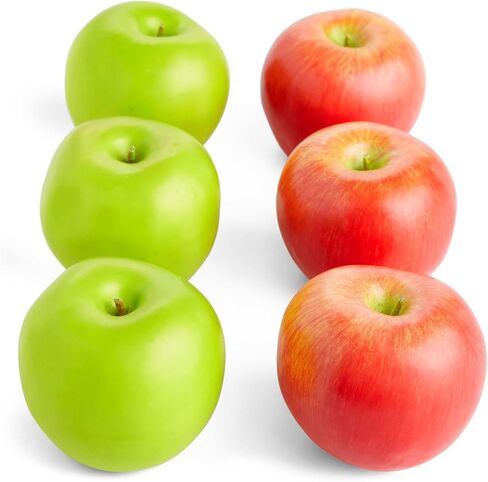 Juvale Artificial Fruit, Red and Green Fake Apples for Home Decor, Photography (2.5 in, 6 Pack) in Saudi Arabia