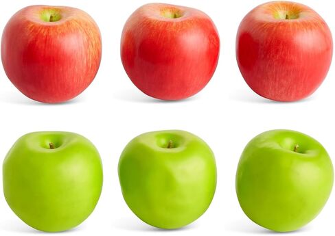 Juvale Artificial Fruit, Red and Green Fake Apples for Home Decor, Photography (2.5 in, 6 Pack) in Saudi Arabia