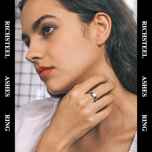 Stainless Steel Heart/Claddagh Cremation Urn Ring for Ashes for Women Waterproof Locket Rings Memorial Jewelry(with Gift Box) in Kuwait