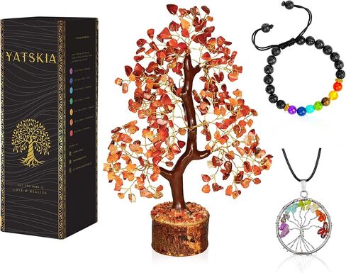شجرة YATSKIA Chakra - شجرة المال - ديكور كريستال - شجرة الأحجار الكريمة - شجرة الحياة الكريستالية - ديكور روحي - بلورات شقرا - شجرة كريستال للطاقة الإيجابية - هدايا التأمل in Saudi Arabia