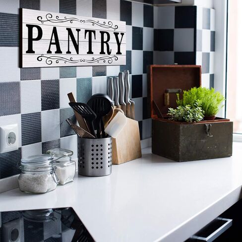 Pantry Sign Pantry Wall Decor Farmhouse Pantry Sign Wooden Rustic Pantry Sign Retro Pantry Hanging Sign Wooden Art Printed Decor for Home Pantry Room Holiday Decoration, 16 x 6 Inches (Brown) in Kuwait