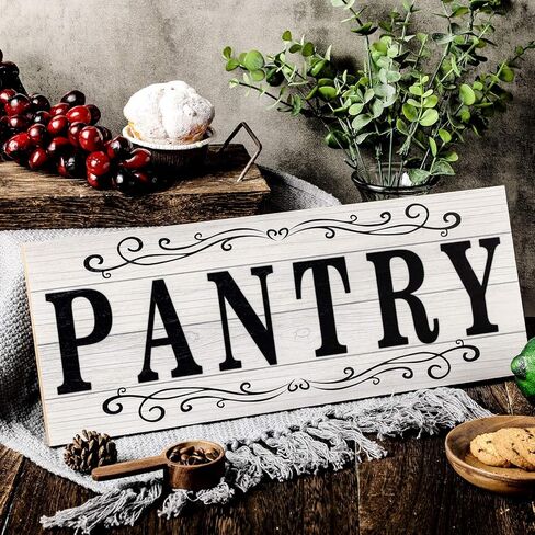Pantry Sign Pantry Wall Decor Farmhouse Pantry Sign Wooden Rustic Pantry Sign Retro Pantry Hanging Sign Wooden Art Printed Decor for Home Pantry Room Holiday Decoration, 16 x 6 Inches (Brown) in Kuwait