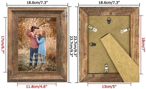 ZBEIVAN 2 Pack 4x6 Picture Frames Set Vintage Brown Art Rustic Photo Frame for Tabletop Stand or Wall Hanging in Saudi Arabia
