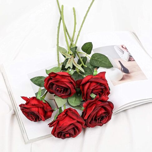 10 قطع من زهور الذهب الاصطناعية من Veryhome، ورود حريرية ذات لمسة حقيقية، باقة زفاف لحفلات الزفاف في المنزل والحديقة والحفلات (وردي متفتح - ذهبي) in Kuwait