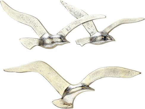 WHW Whole House Worlds Americana Flying Birds Metal Wall Decor Art, Handcrafted, Cast of Aluminum, Black Matte Finish, Bas-relief, 15.25 Inches Wide and 13.25 Inches Wide in Saudi Arabia