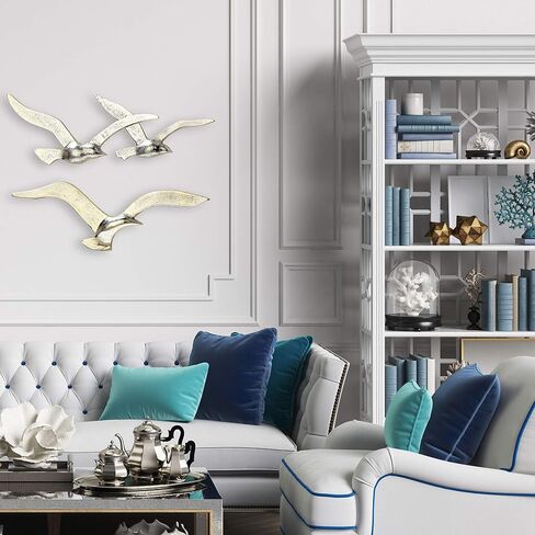 WHW Whole House Worlds Americana Flying Birds Metal Wall Decor Art, Handcrafted, Cast of Aluminum, Black Matte Finish, Bas-relief, 15.25 Inches Wide and 13.25 Inches Wide in Saudi Arabia