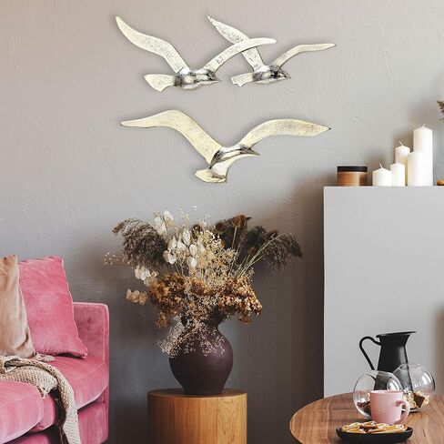 WHW Whole House Worlds Americana Flying Birds Metal Wall Decor Art, Handcrafted, Cast of Aluminum, Black Matte Finish, Bas-relief, 15.25 Inches Wide and 13.25 Inches Wide in Saudi Arabia