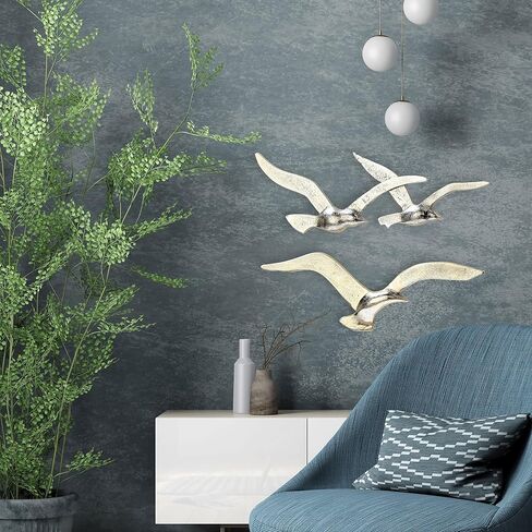 WHW Whole House Worlds Americana Flying Birds Metal Wall Decor Art, Handcrafted, Cast of Aluminum, Black Matte Finish, Bas-relief, 15.25 Inches Wide and 13.25 Inches Wide in Saudi Arabia
