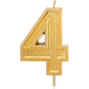 LUTER 2.76 Inches Large Birthday Candles Gold Glitter Birthday Cake Candles Number Candles Cake Topper Decoration for Wedding Party Kids Adults (0)